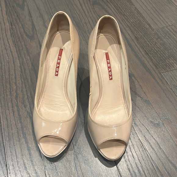 Prada Peep-Toe Wedges - Women's 39.5